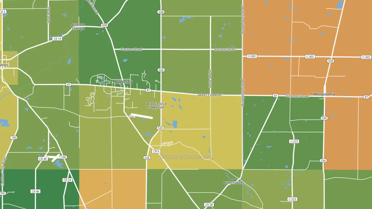 44062, OH Map of Theft Rates