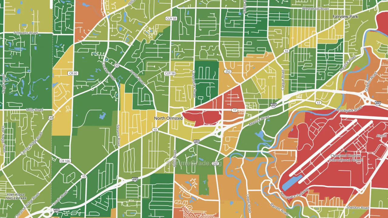44070, OH Map of Theft Rates