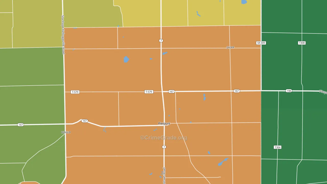 44082, OH Map of Theft Rates