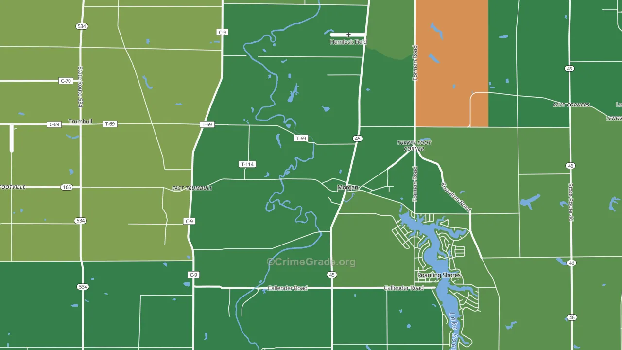 44084, OH Map of Theft Rates