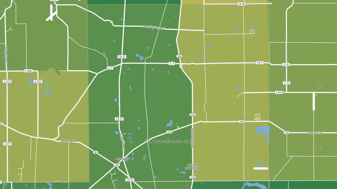 44086, OH Map of Theft Rates