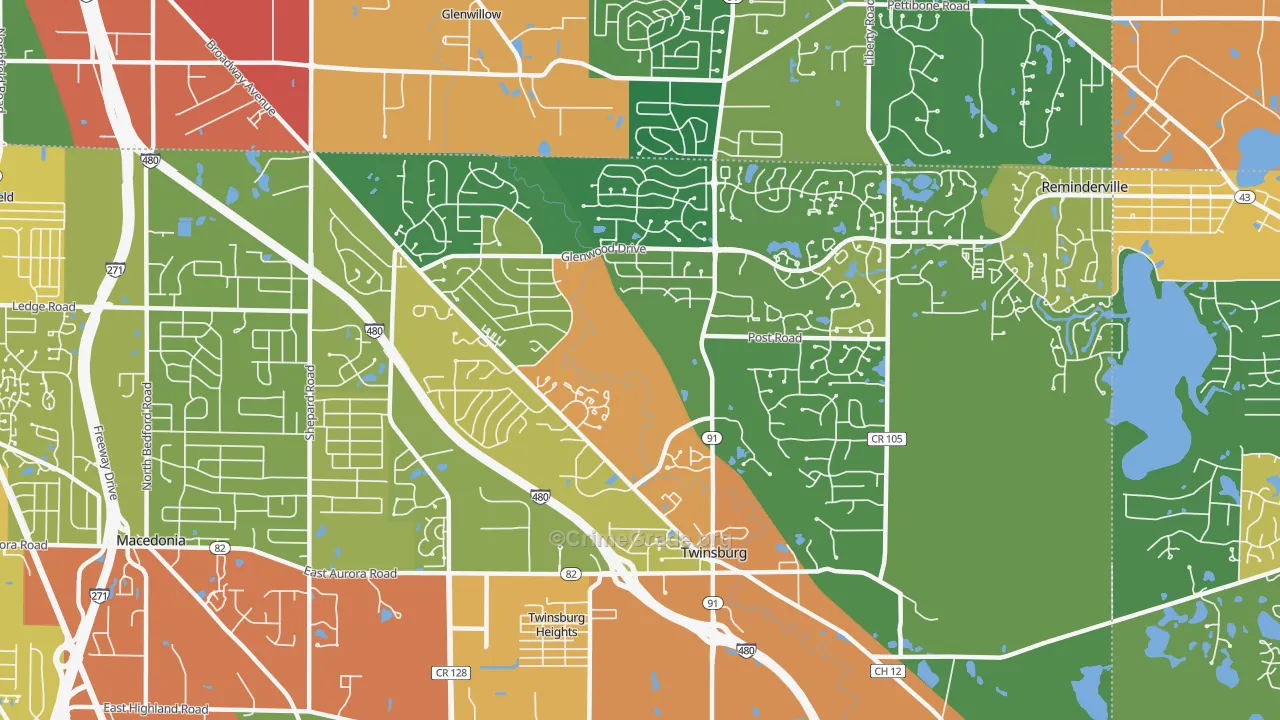 44087, OH Map of Theft Rates