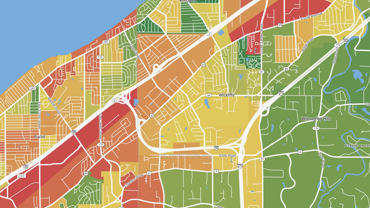 44092, OH Map of Theft Rates
