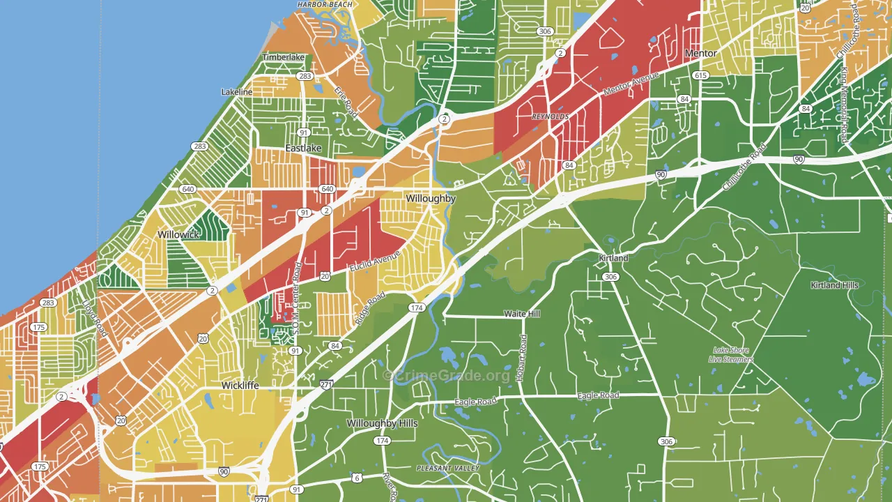 44094, OH Map of Theft Rates