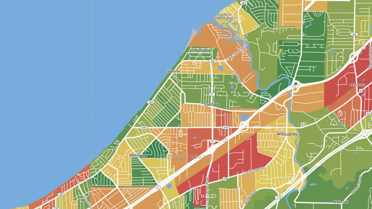 44095, OH Map of Theft Rates