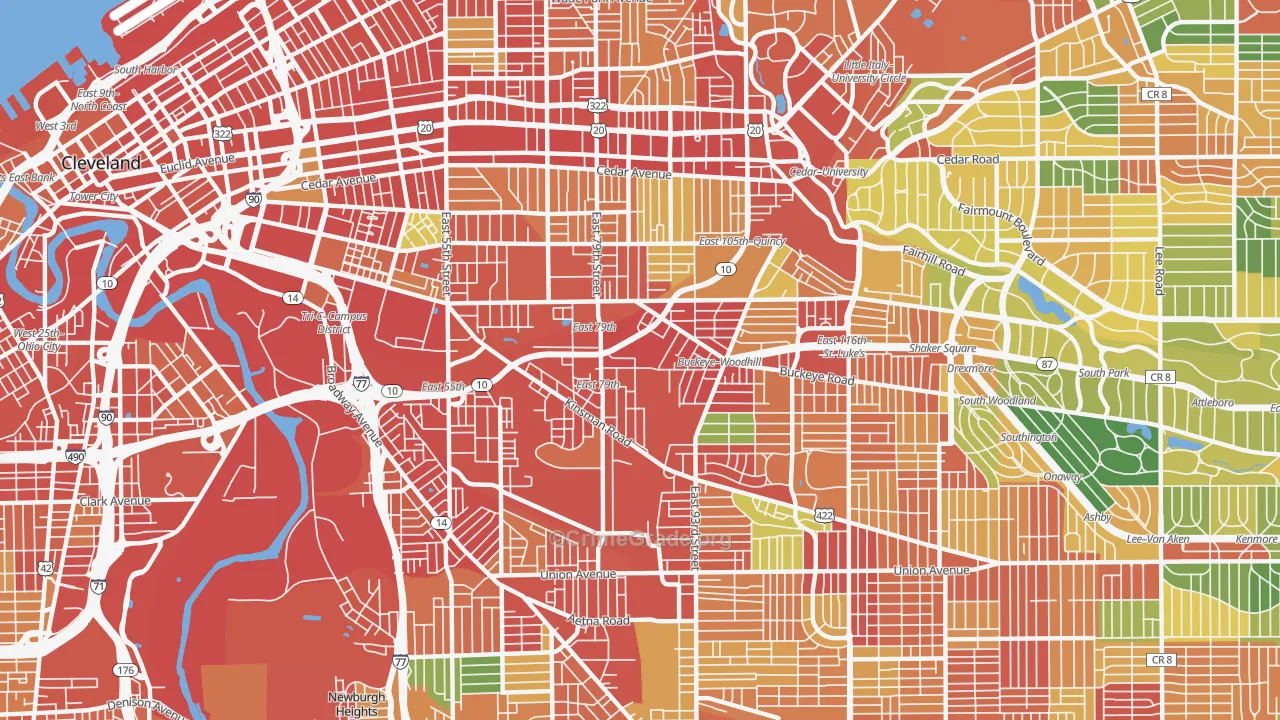 44104, OH Map of Theft Rates