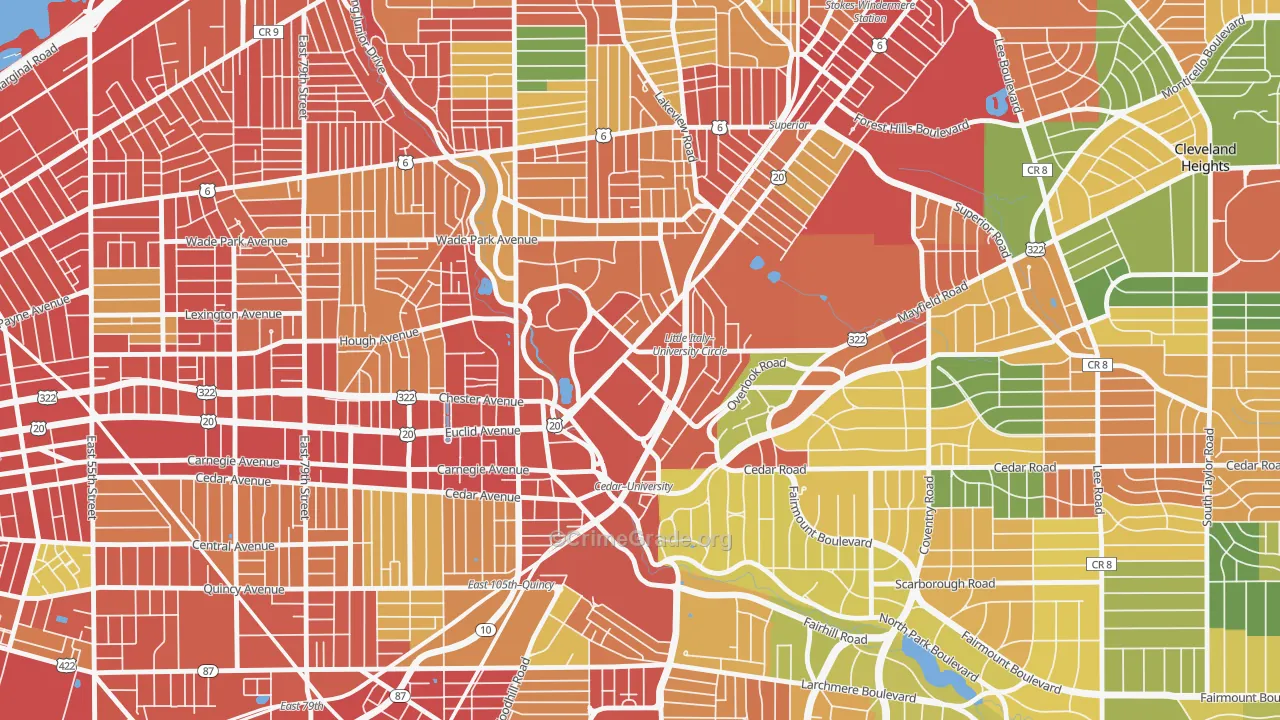 44106, OH Map of Theft Rates