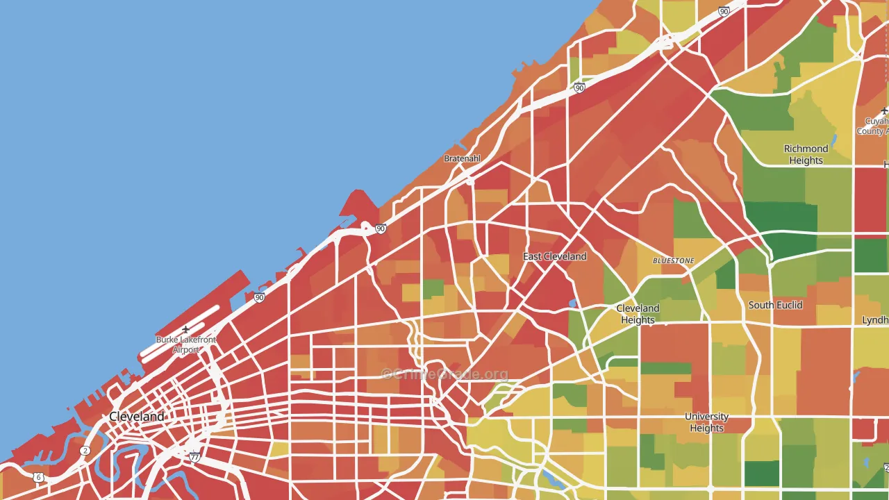44108, OH Map of Theft Rates