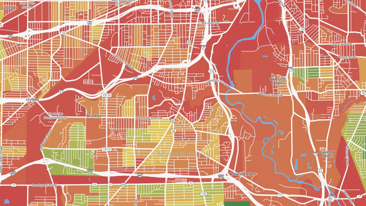 44109, OH Map of Theft Rates