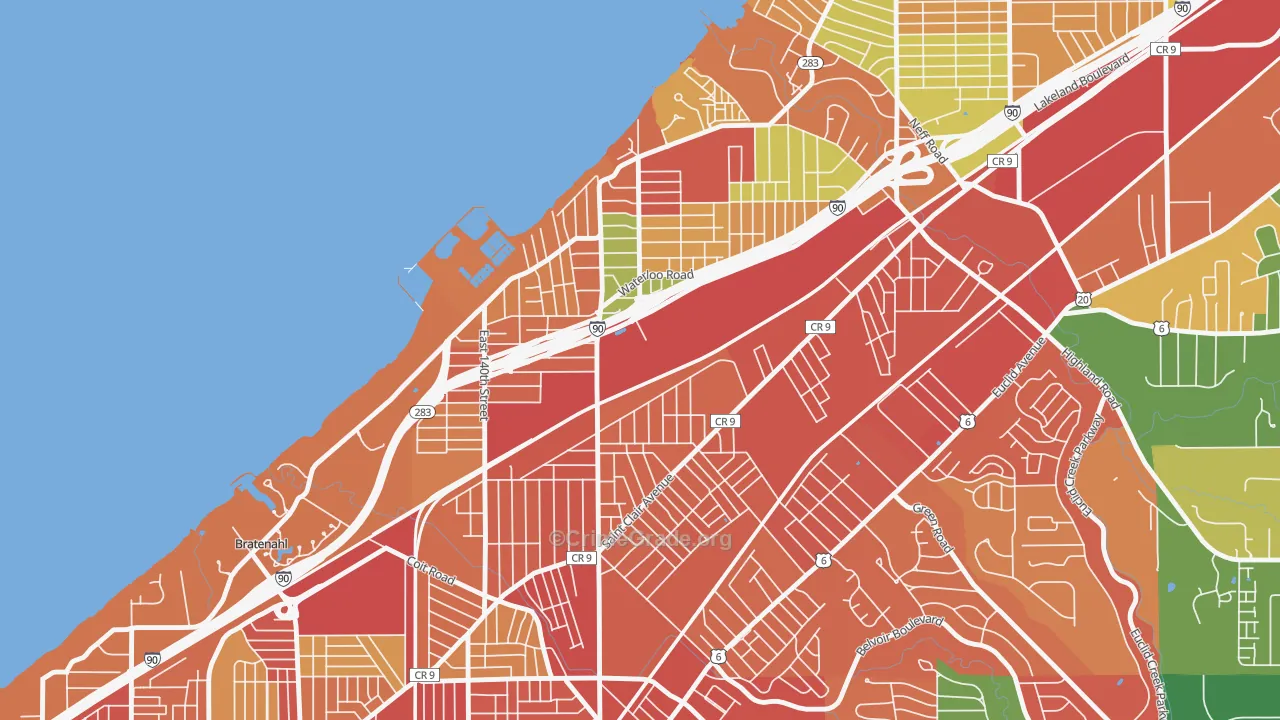 44110, OH Map of Theft Rates