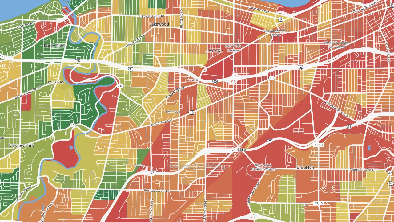 44111, OH Map of Theft Rates