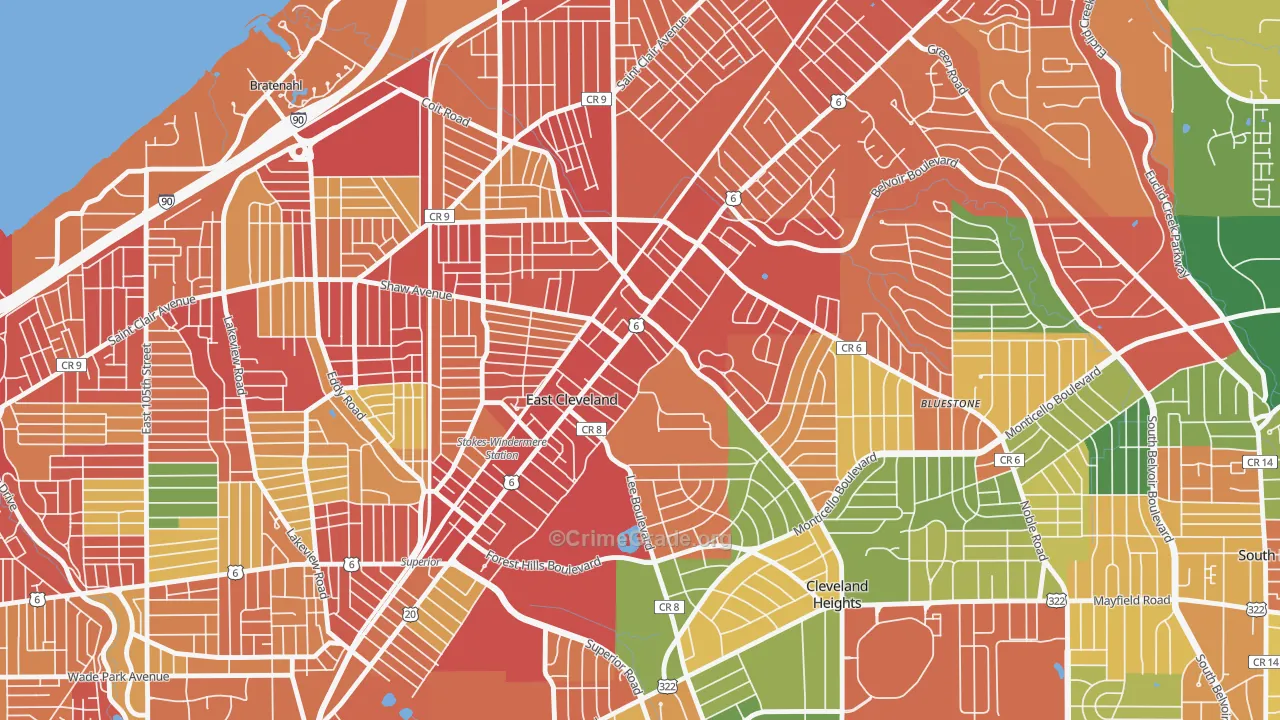 44112, OH Map of Theft Rates