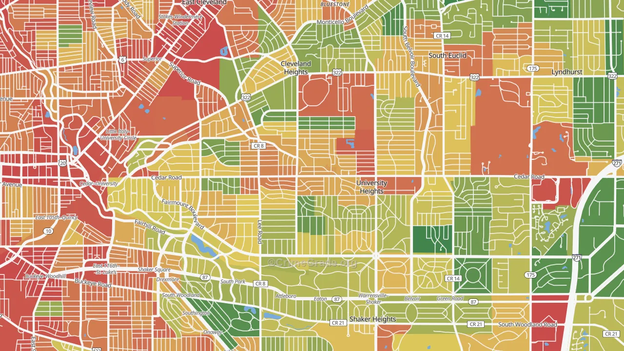 44118, OH Map of Theft Rates