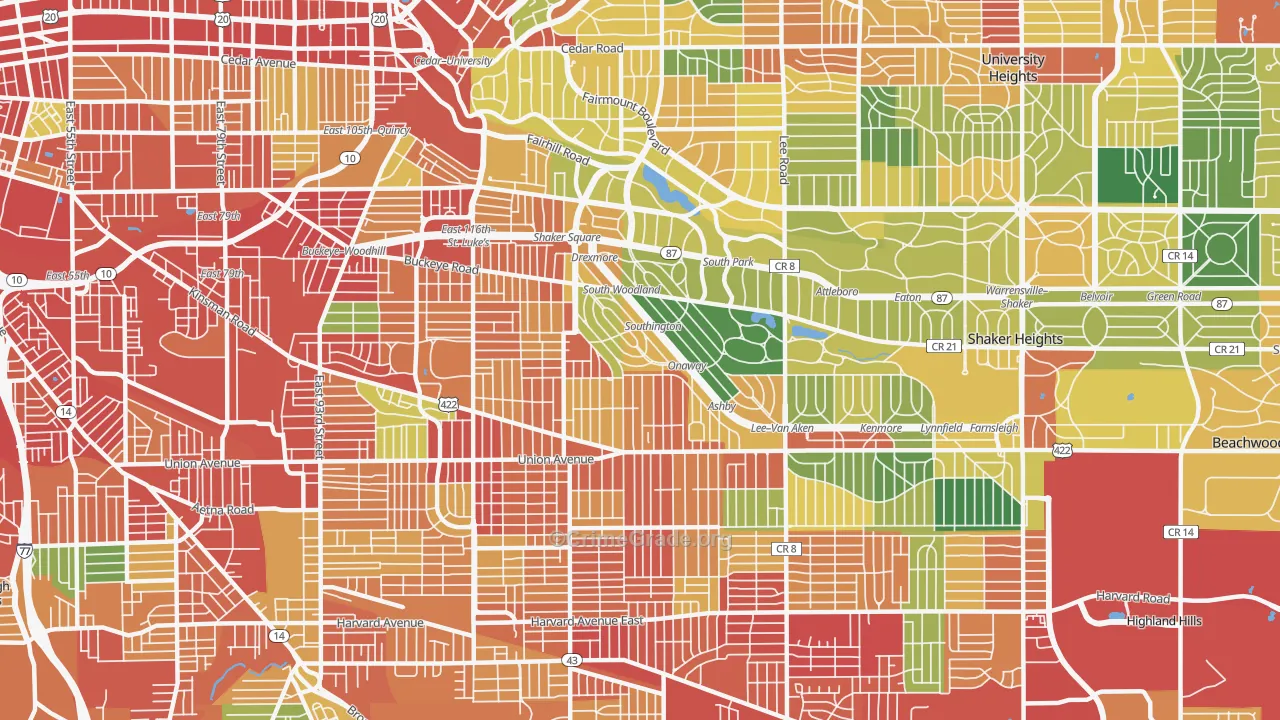 44120, OH Map of Theft Rates