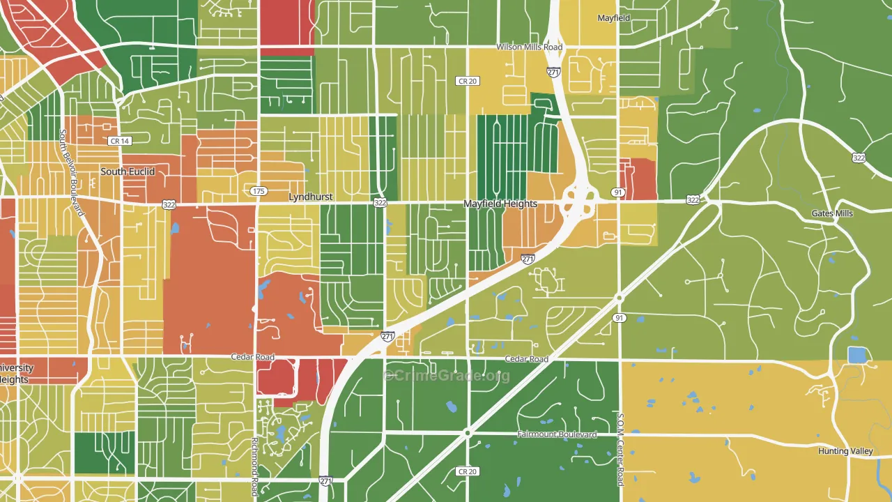 44124, OH Map of Theft Rates