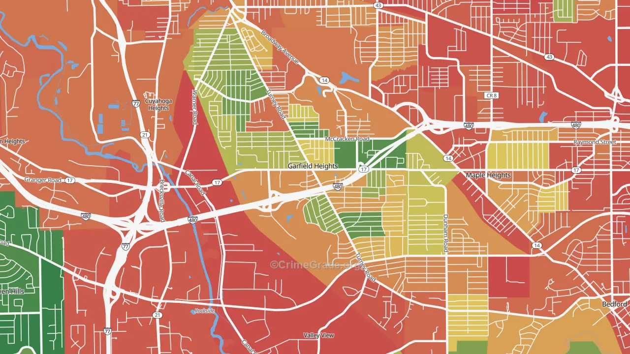 44125, OH Map of Theft Rates