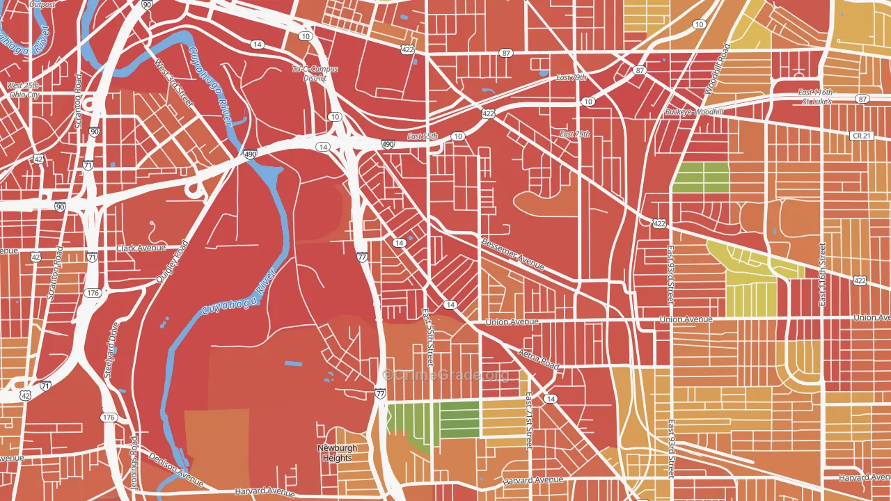 44127, OH Map of Theft Rates