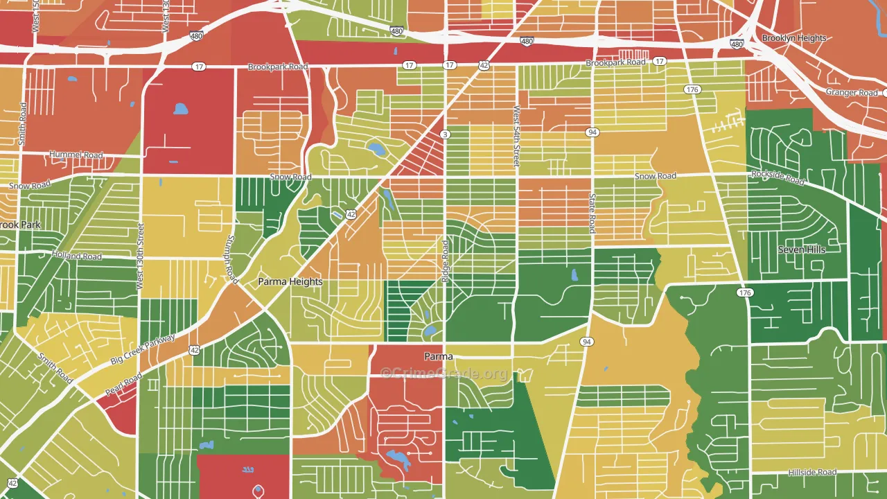44129, OH Map of Theft Rates