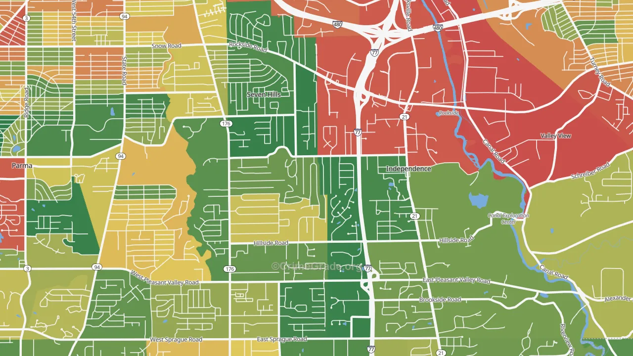 44131, OH Map of Theft Rates