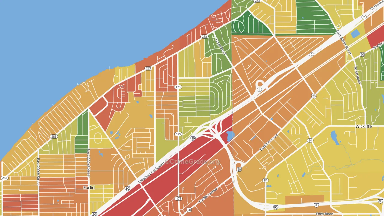 44132, OH Map of Theft Rates