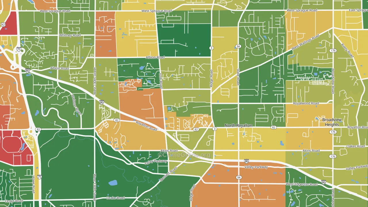 44133, OH Map of Theft Rates