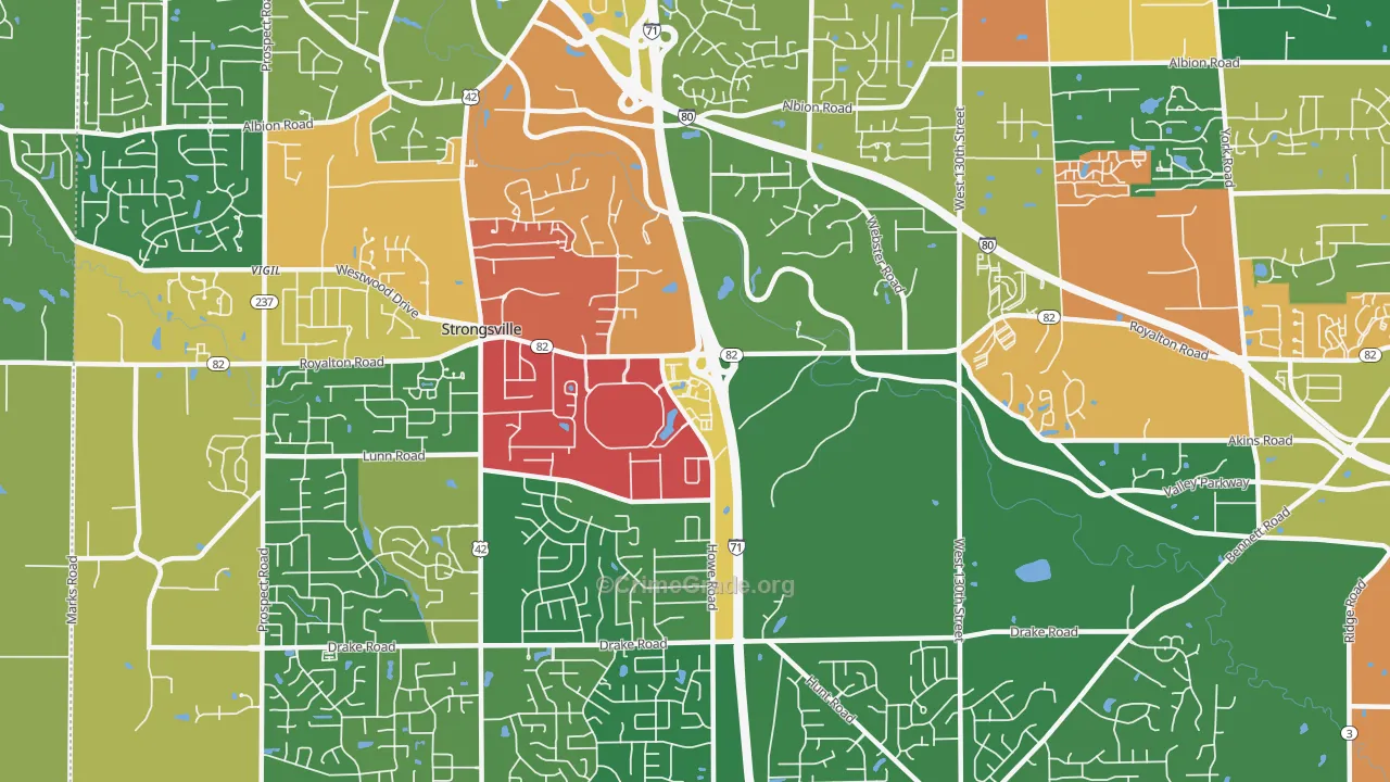 44136, OH Map of Theft Rates