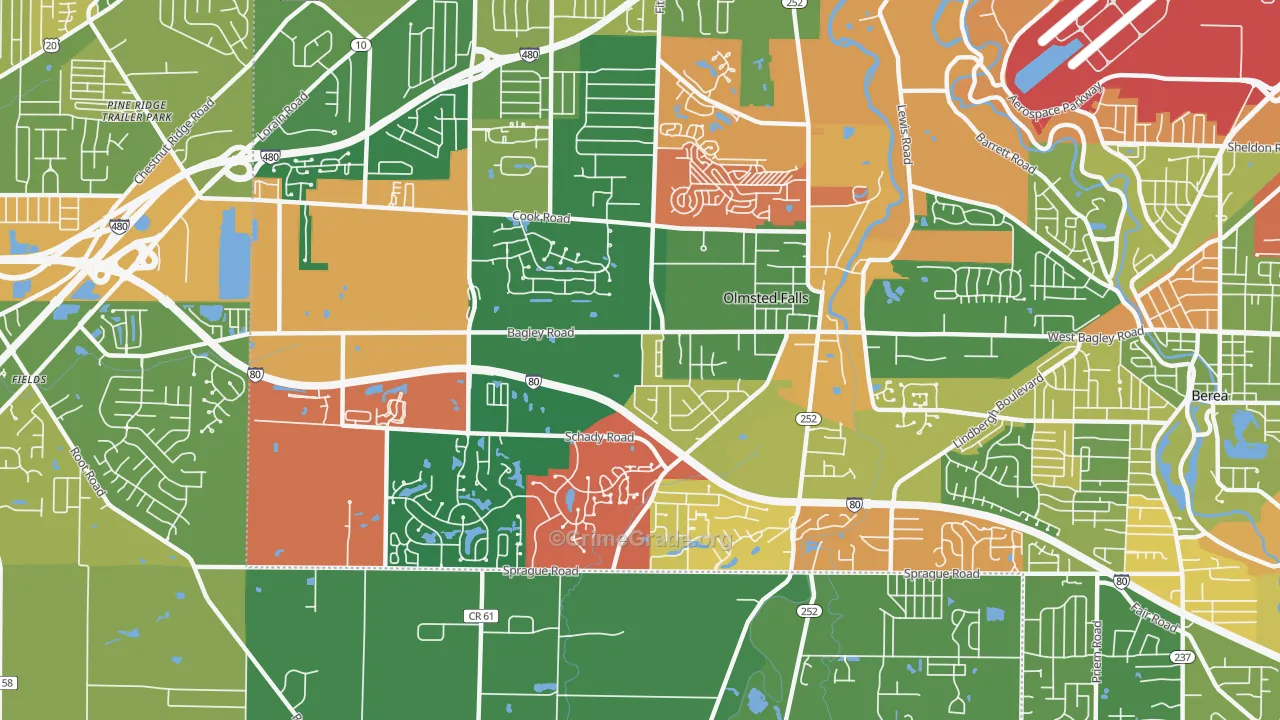 44138, OH Map of Theft Rates
