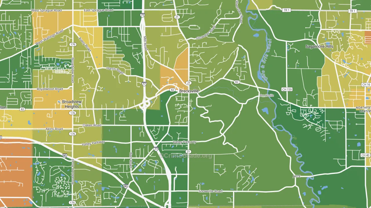 44141, OH Map of Theft Rates