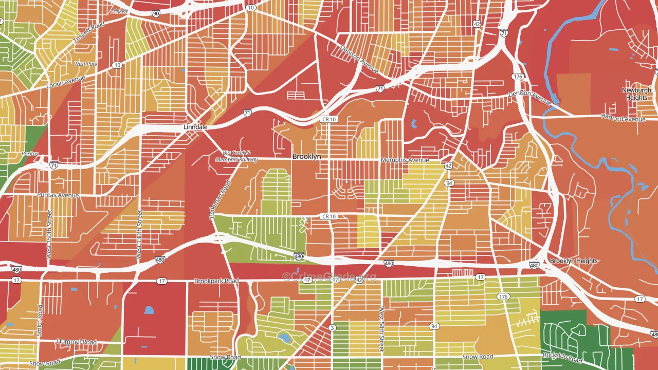 44144, OH Map of Theft Rates