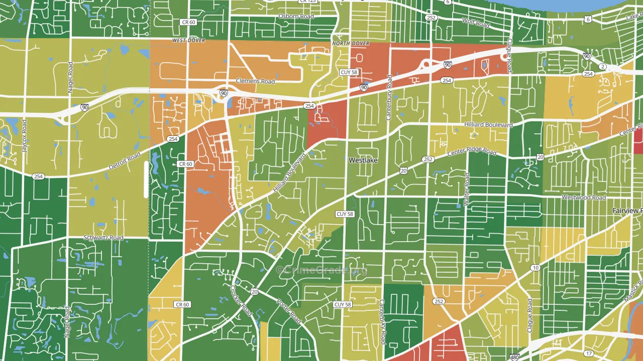 44145, OH Map of Theft Rates