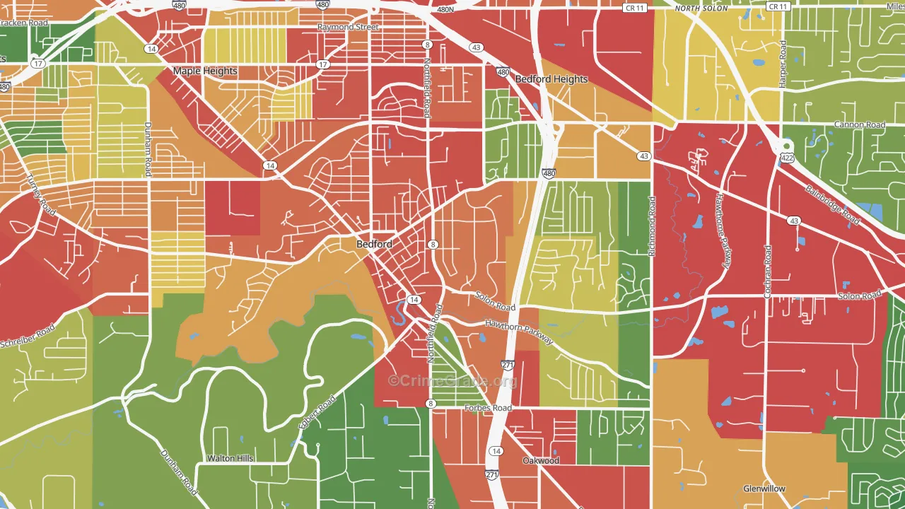 44146, OH Map of Theft Rates