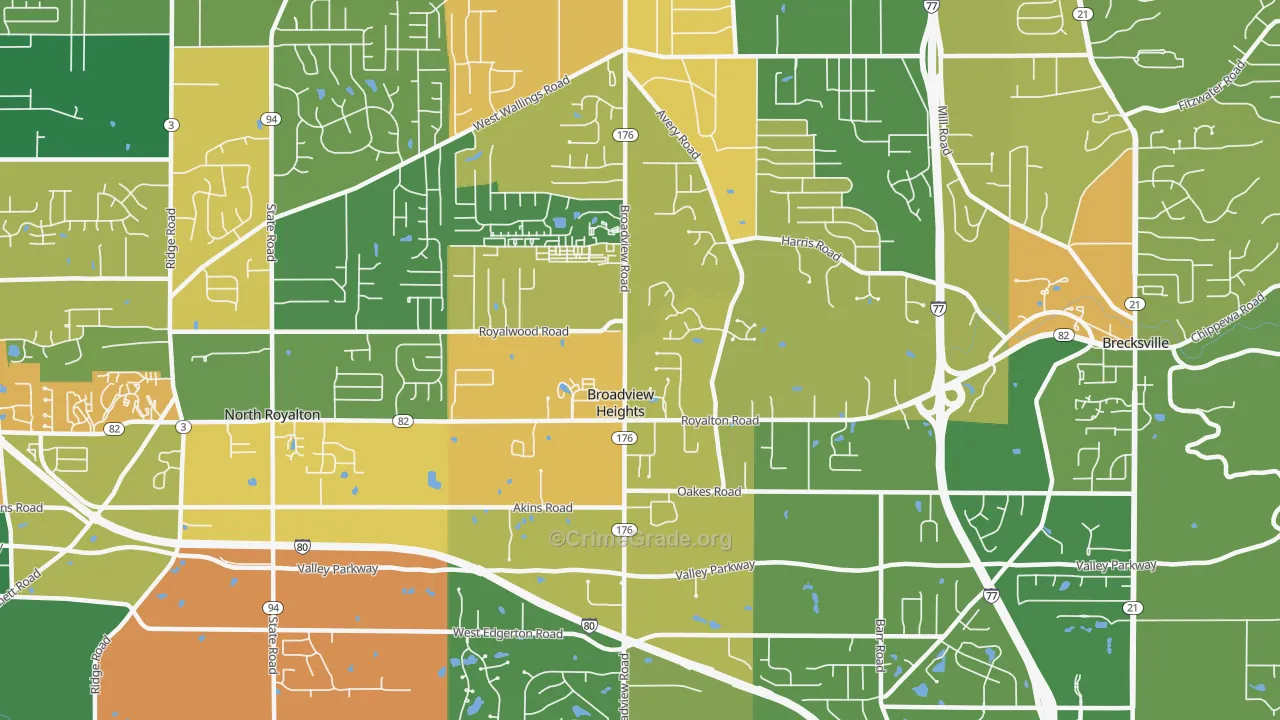44147, OH Map of Theft Rates