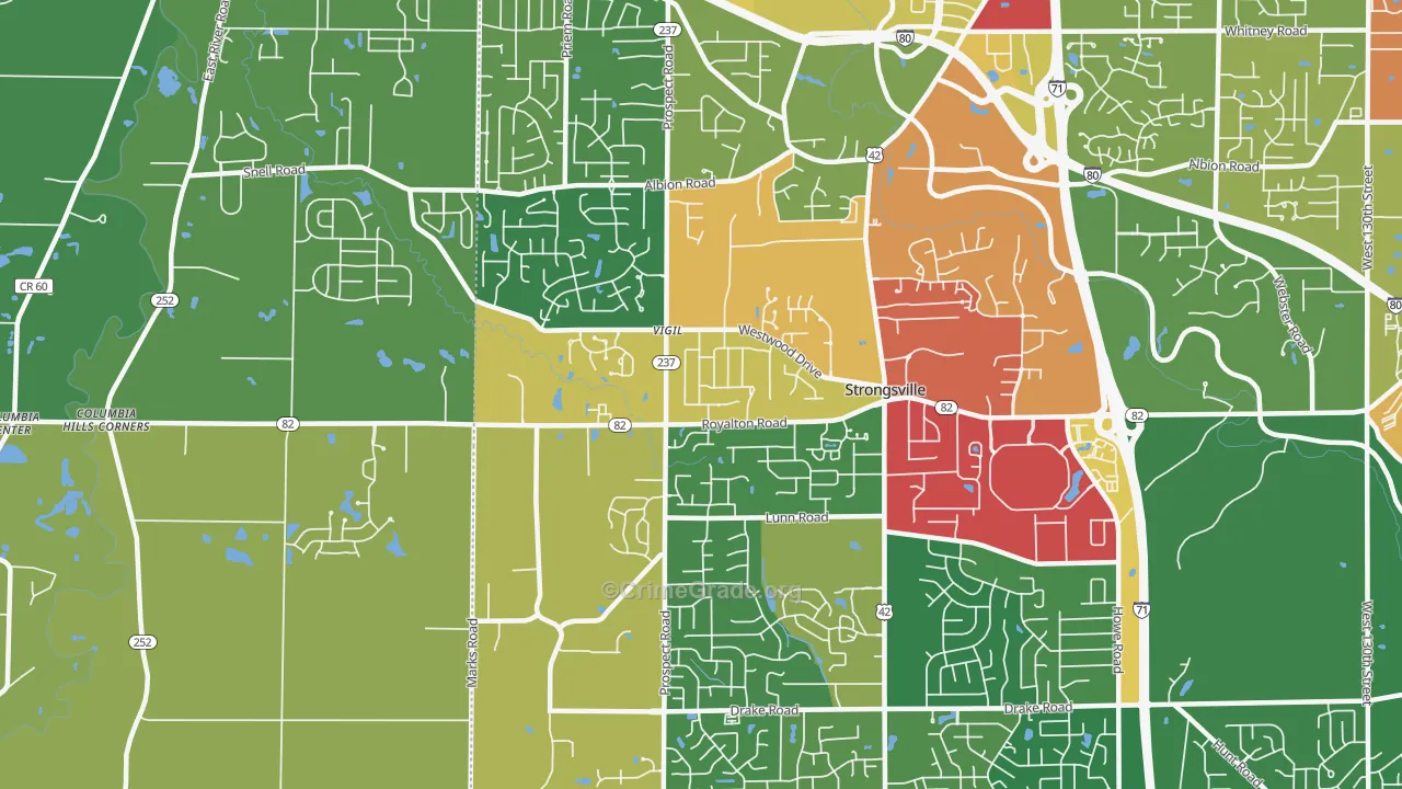44149, OH Map of Theft Rates
