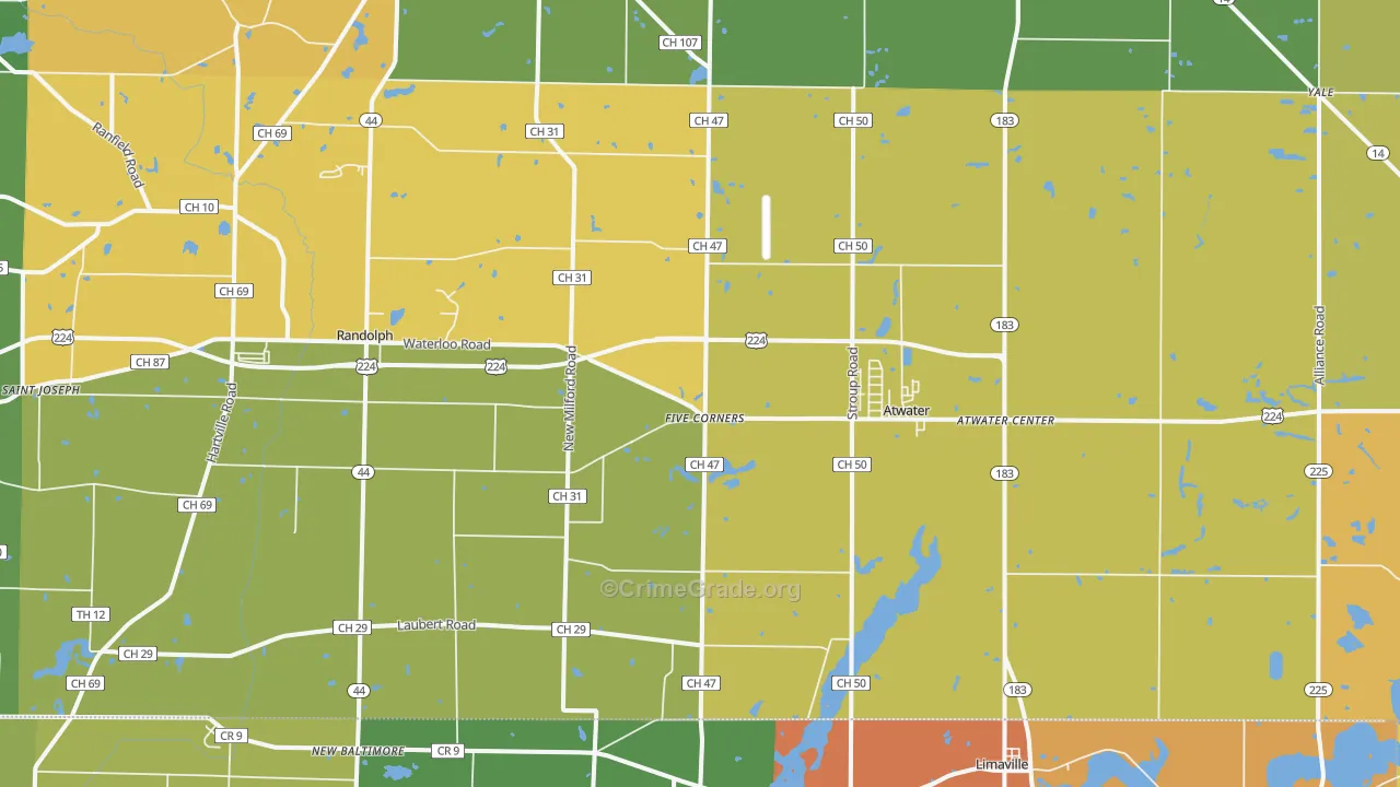 44201, OH Map of Theft Rates