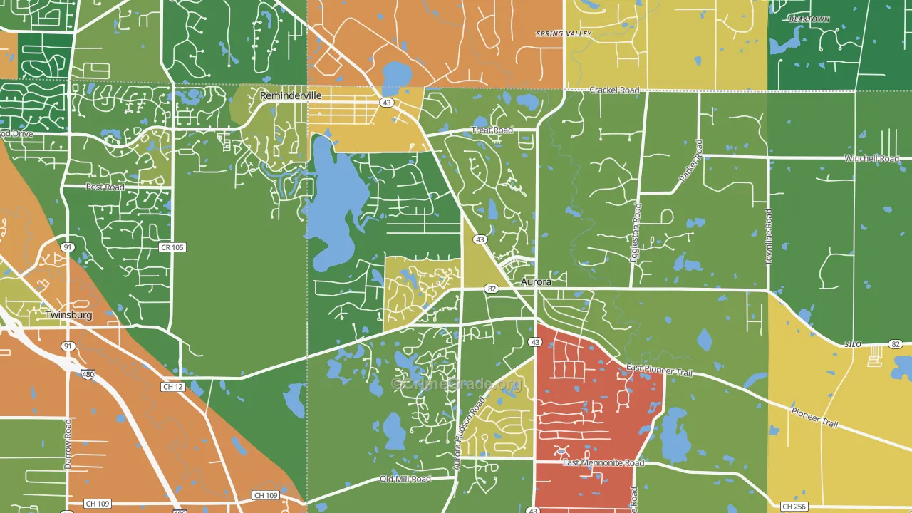 44202, OH Map of Theft Rates