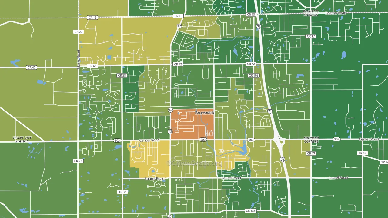44212, OH Map of Theft Rates