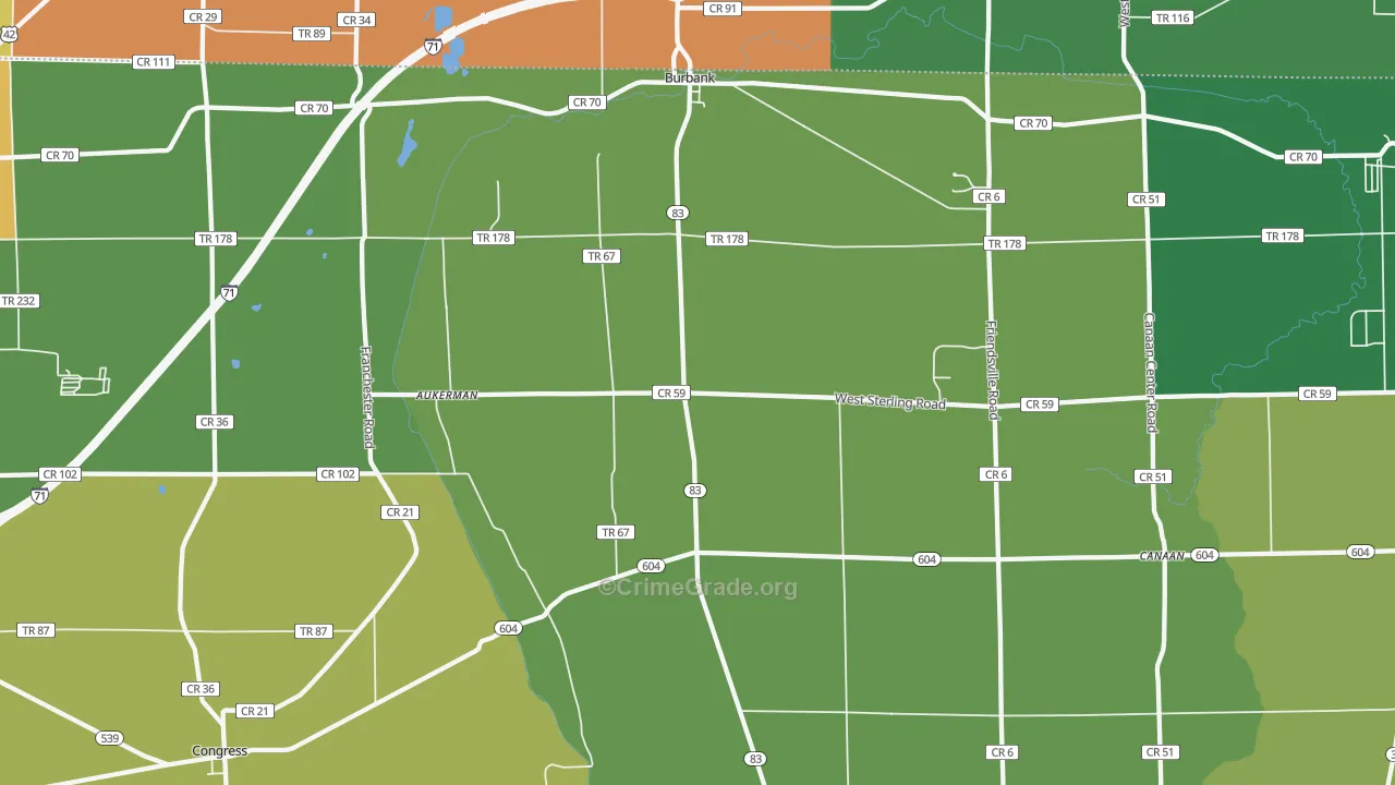 44214, OH Map of Theft Rates