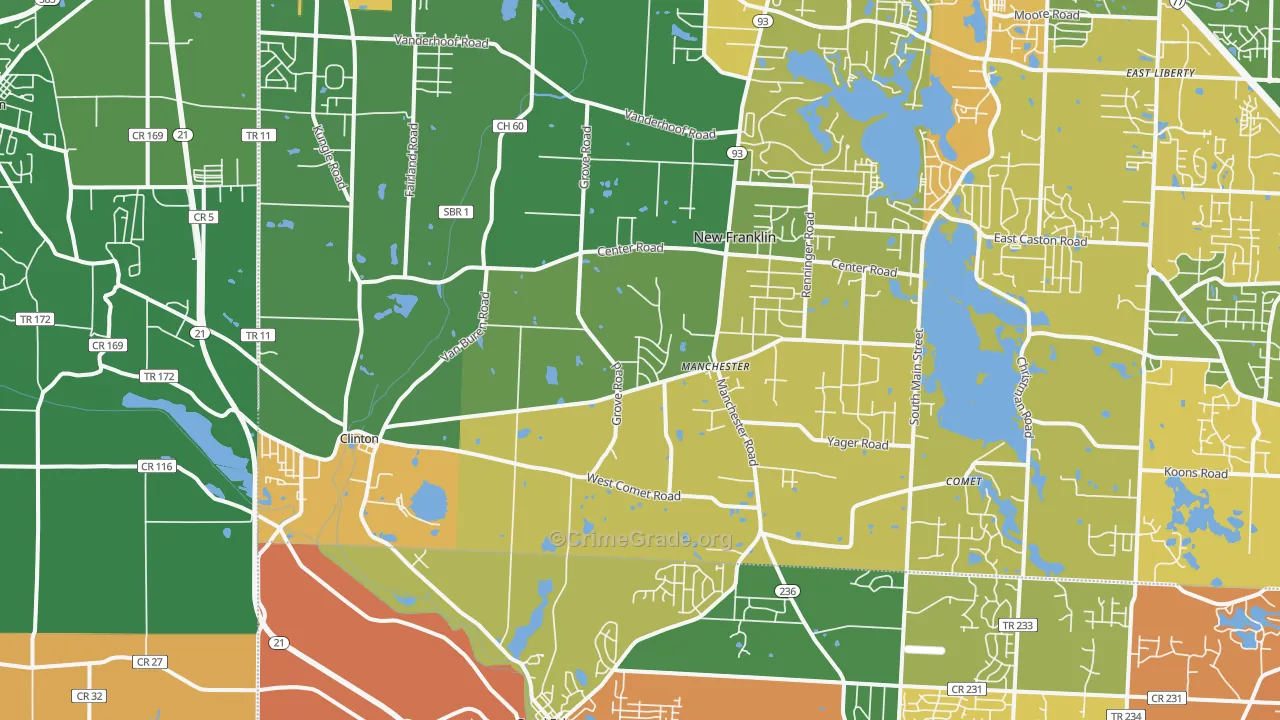 44216, OH Map of Theft Rates