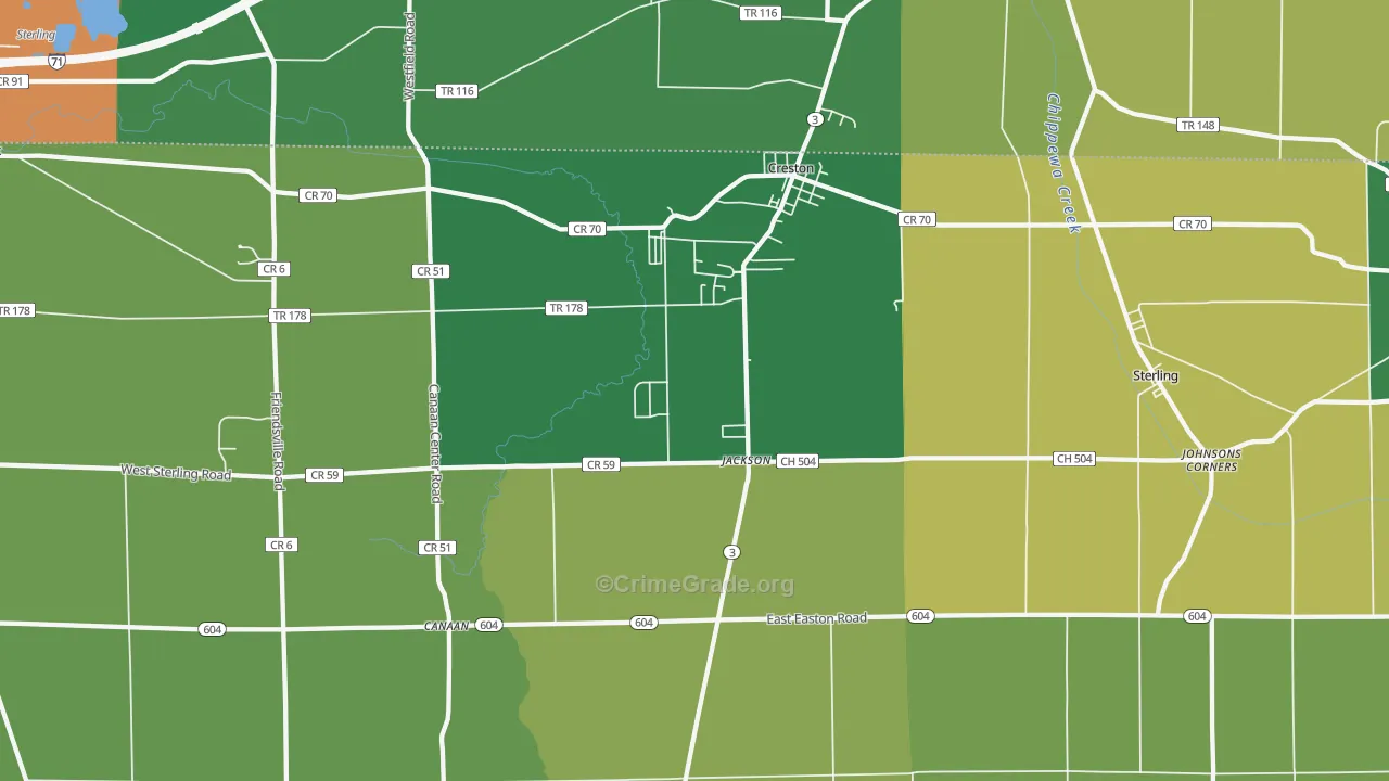 44217, OH Map of Theft Rates