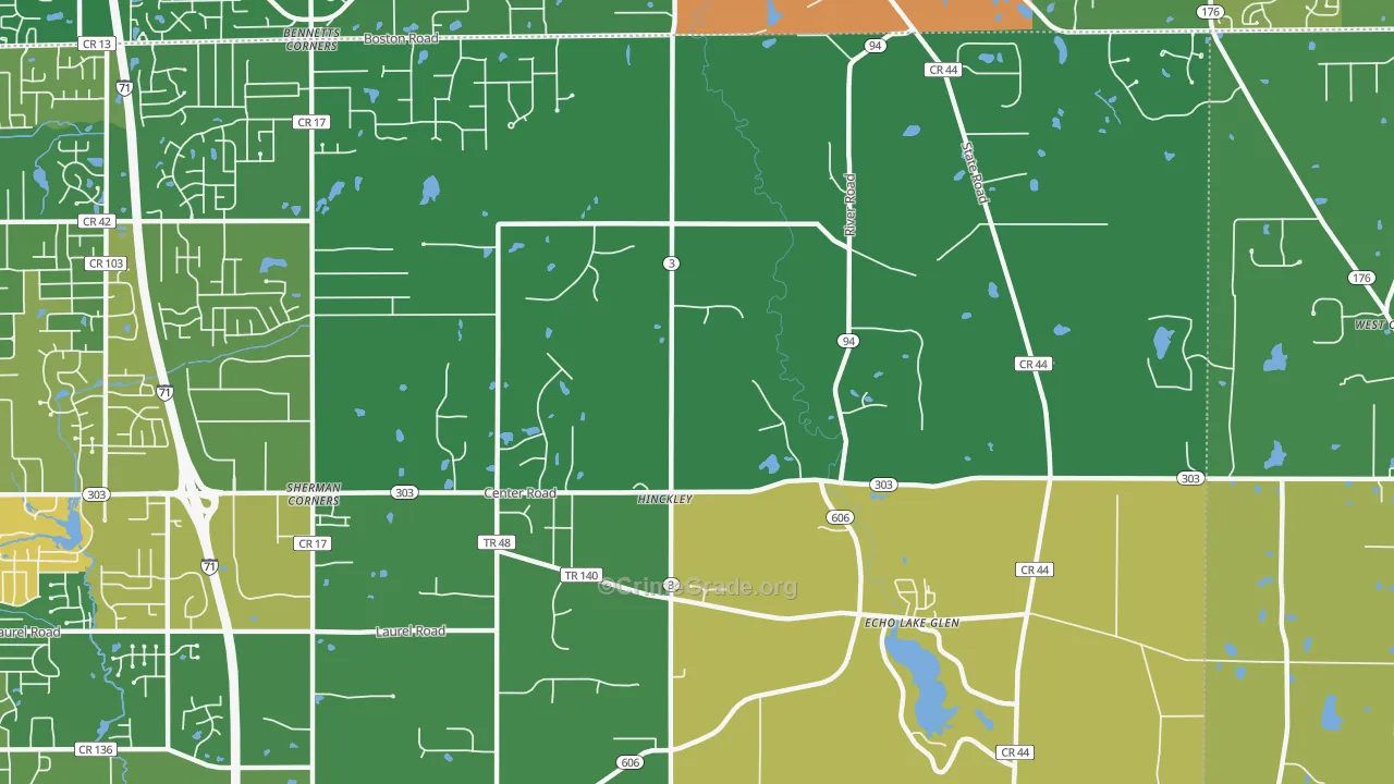 44233, OH Map of Theft Rates