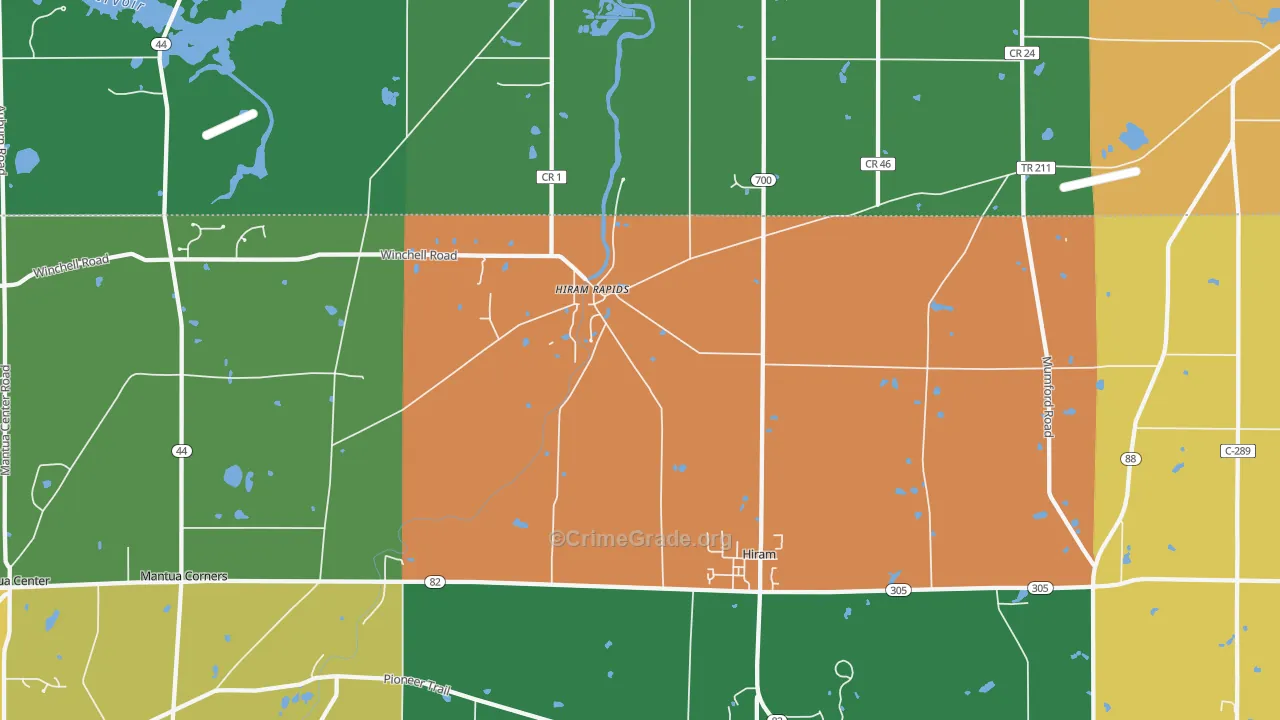 44234, OH Map of Theft Rates