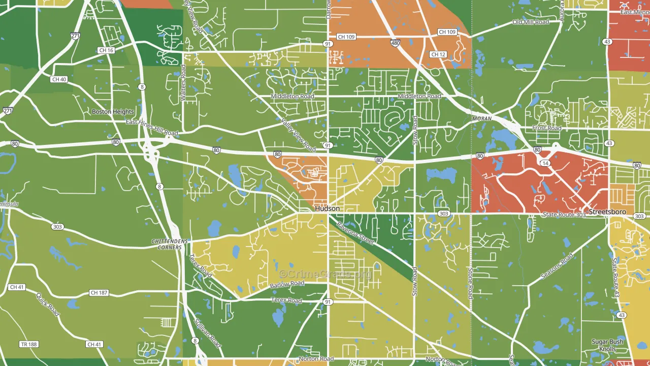 44236, OH Map of Theft Rates