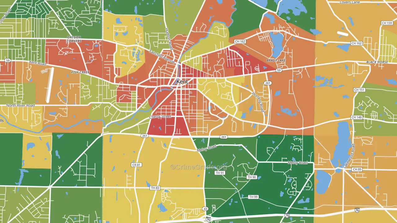 44240, OH Map of Theft Rates