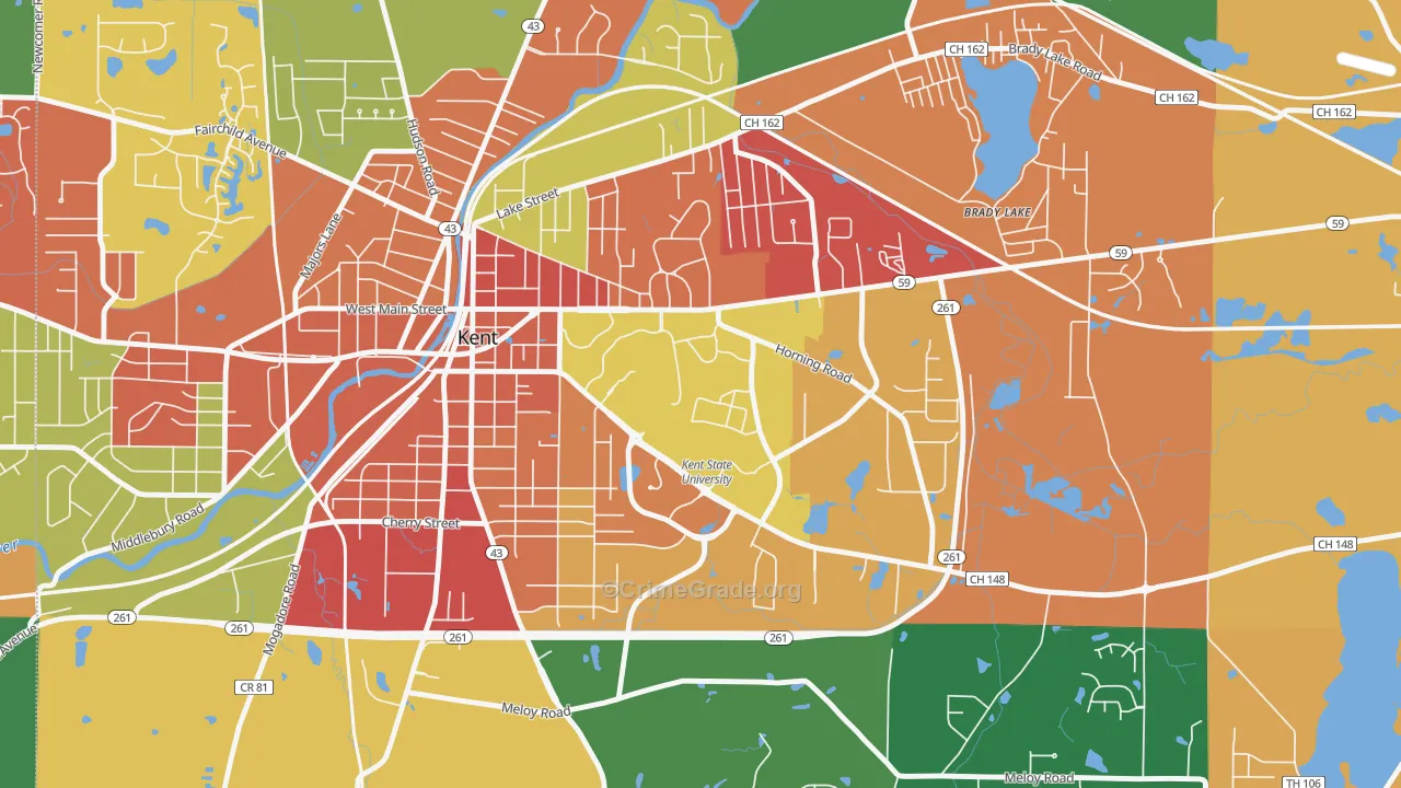 44243, OH Map of Theft Rates