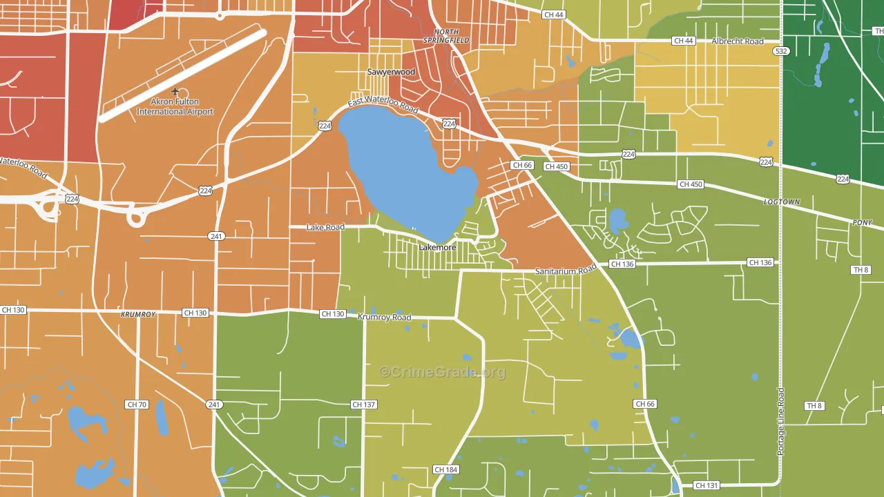 44250, OH Map of Theft Rates