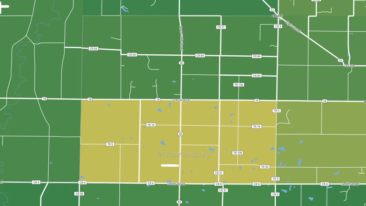 44253, OH Map of Theft Rates