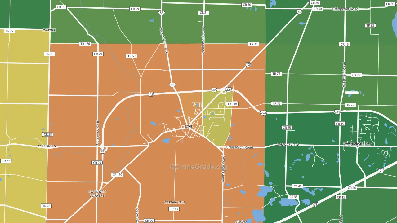 44254, OH Map of Theft Rates