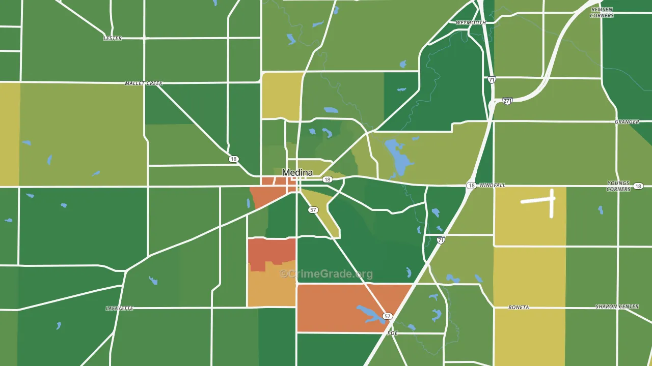 44256, OH Map of Theft Rates