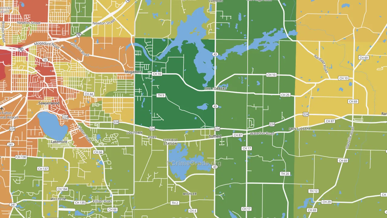 44260, OH Map of Theft Rates