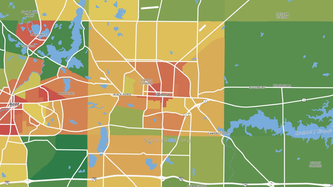 44266, OH Map of Theft Rates